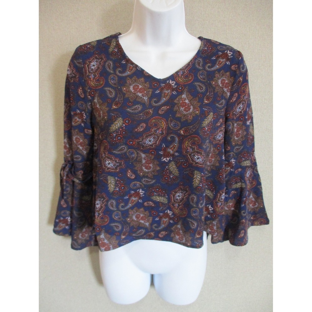 Girl's No Comment Paisley Top Size XL (16) Bell Sleeve NWT